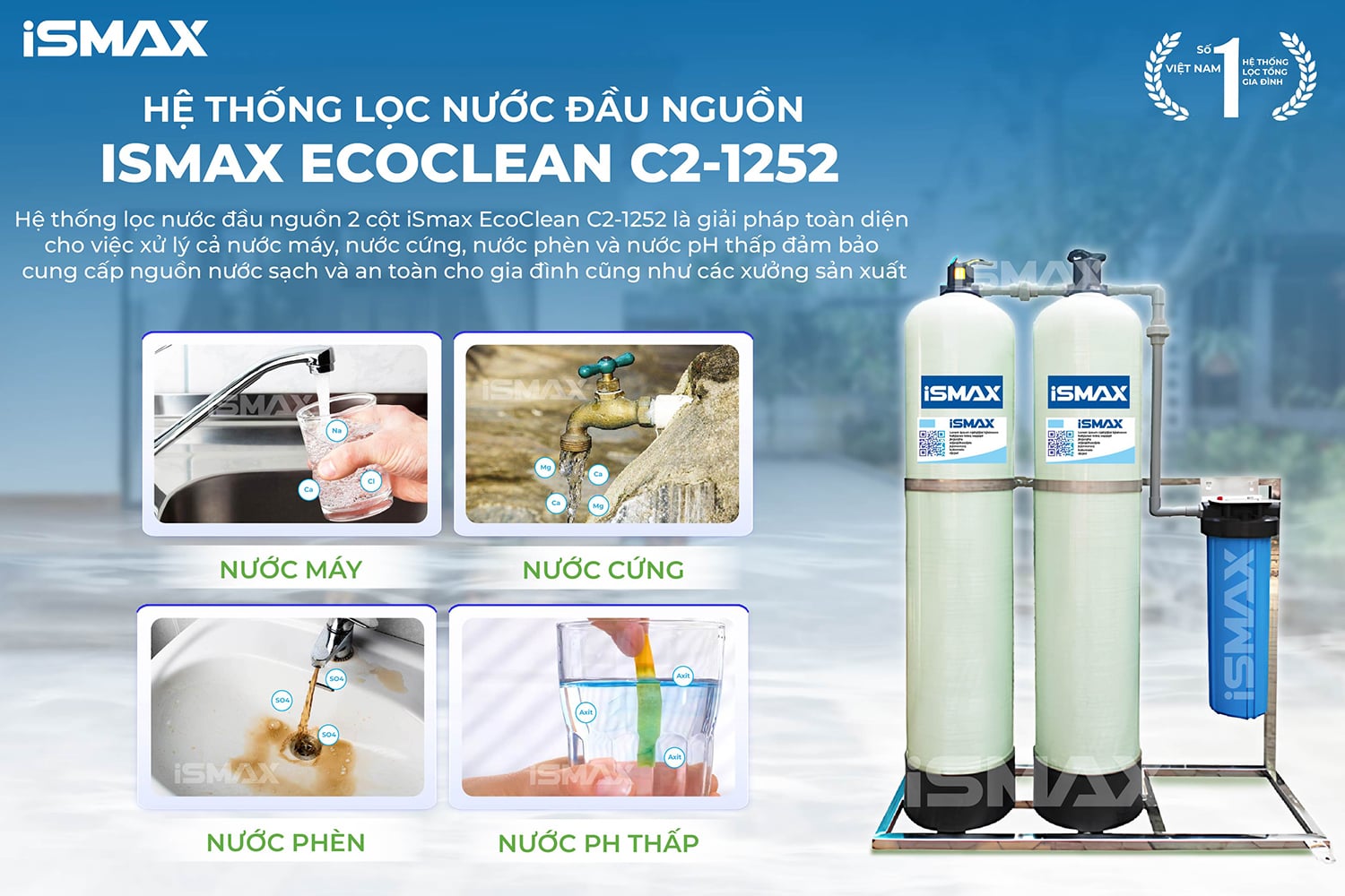 iSmax EcoClean C2-1252 - Giải Pháp Chuyên Nghiệp Cho Mọi Vấn Đề Nước Sinh Hoạt