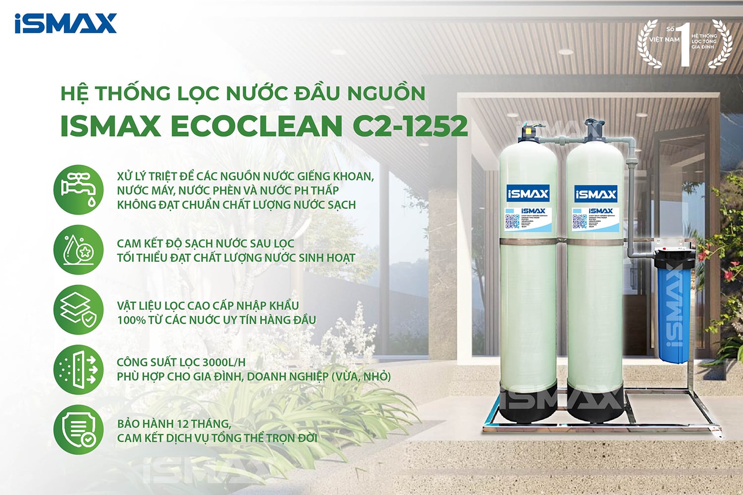 Hệ thống lọc tổng đầu nguồn iSmax EcoClean C2-1252