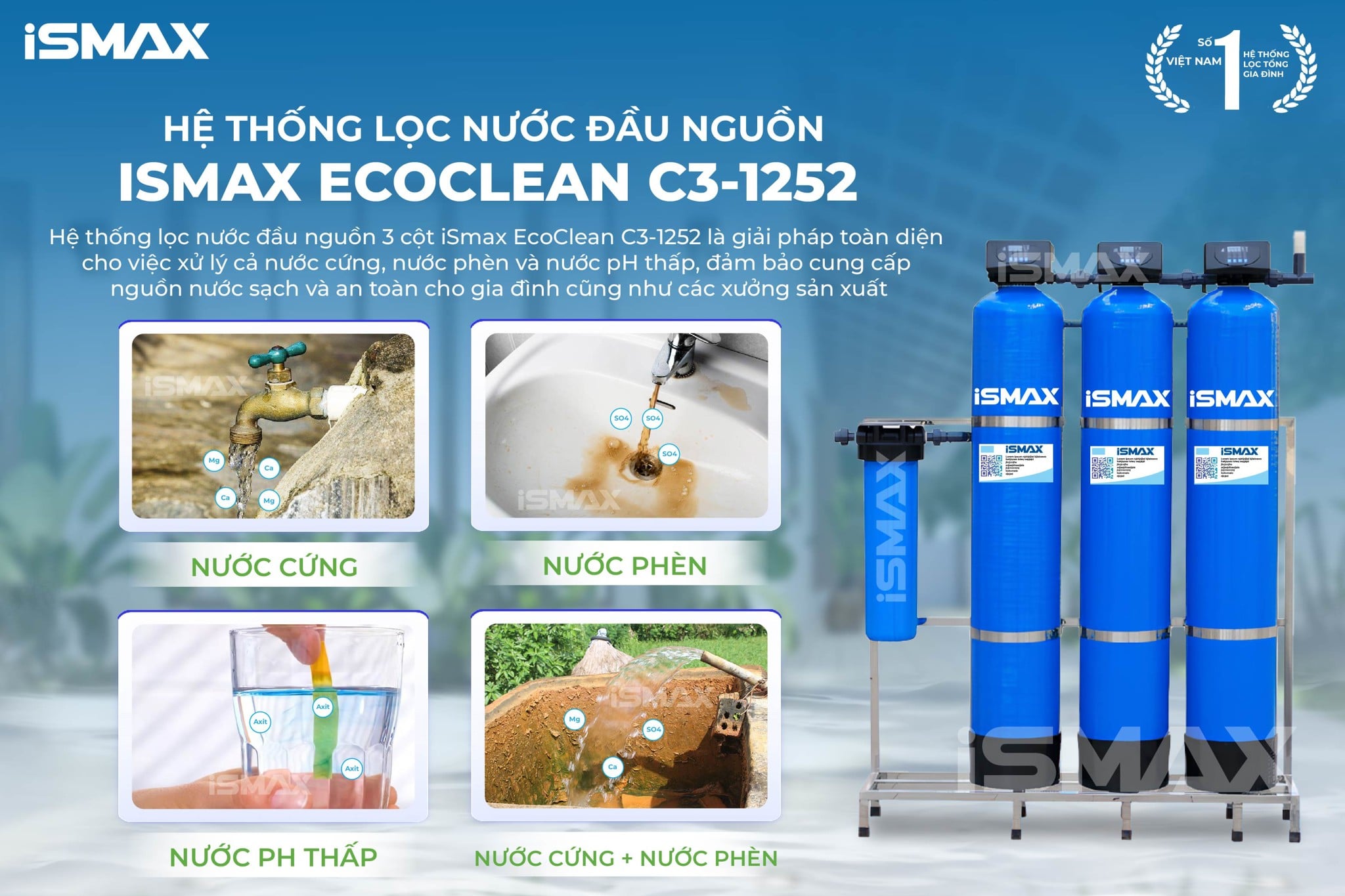 iSmax EcoClean C3-1252&nbsp;- Giải pháp chuyên nghiệp cho mọi vấn đề về nước sinh hoạt gia đình