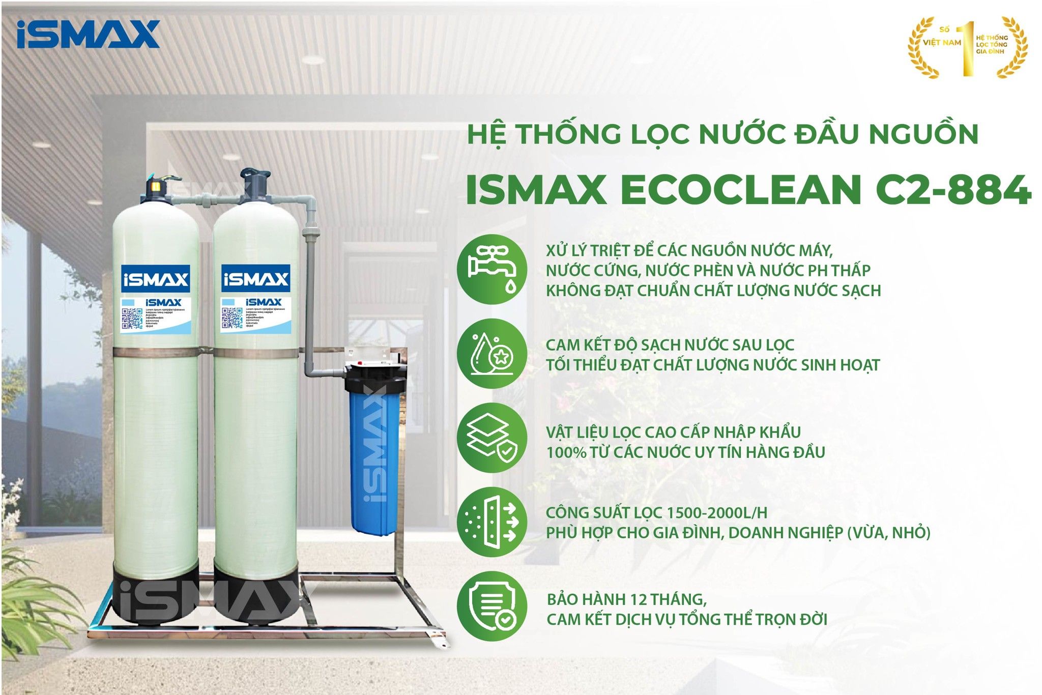 Hệ Thống Lọc Tổng Đầu Nguồn iSmax EcoClean C2-844