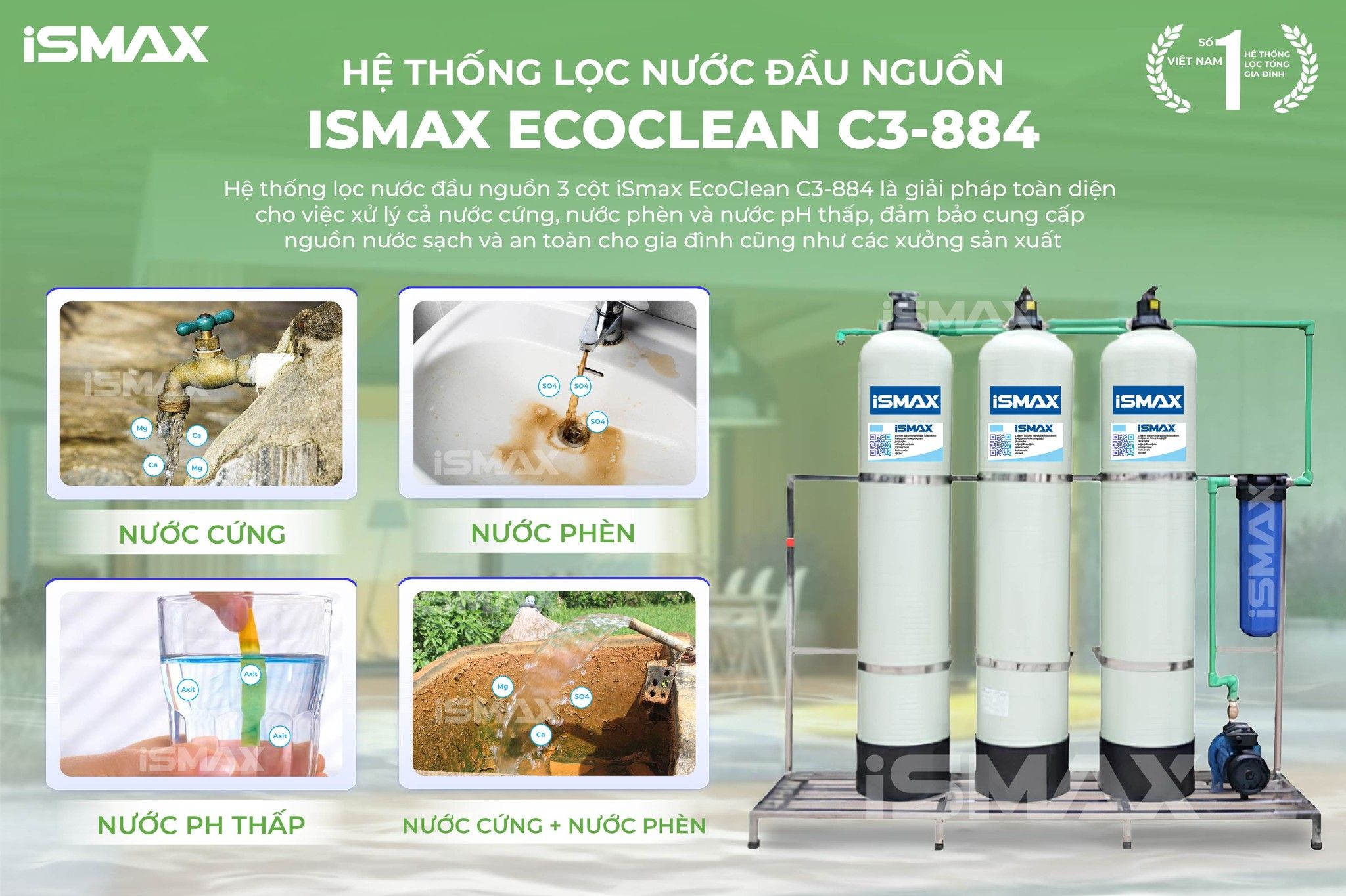 Hệ Thống Lọc Tổng Đầu Nguồn iSmax EcoClean C3-844
