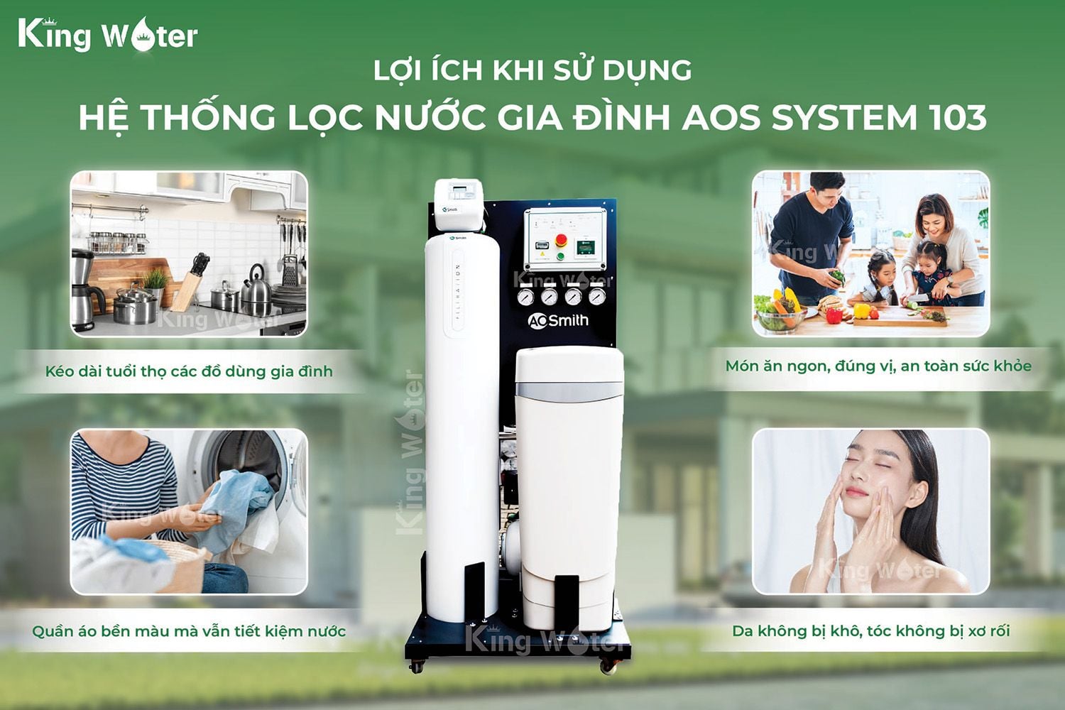 Lợi ích khi sử dụng hệ thống lọc nước gia đình AO Smith System 103