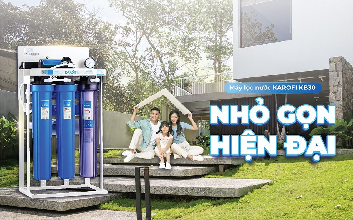 Máy lọc nước Karofi KB30 mang thiết kế nhỏ gọn, hiện đại