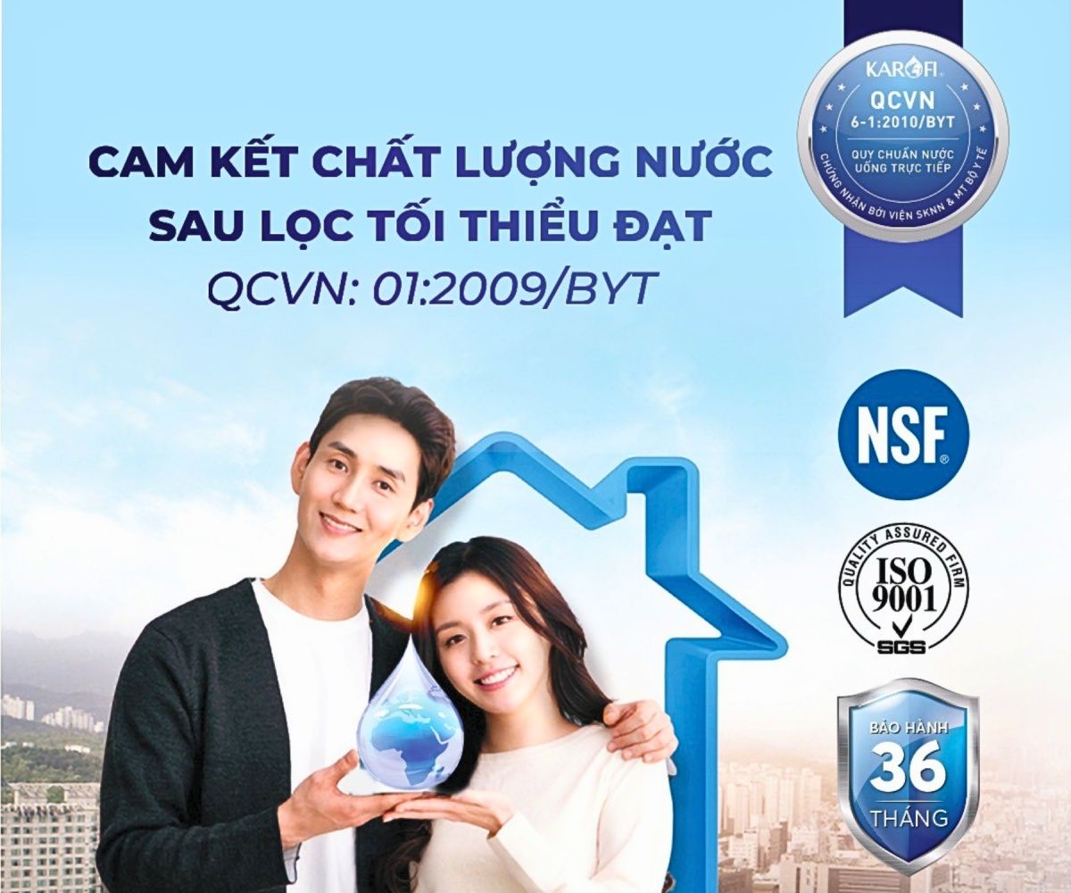 Nguồn nước sau lọc đạt chuẩn nước sinh hoạt QCVN 01:2009/BYT.