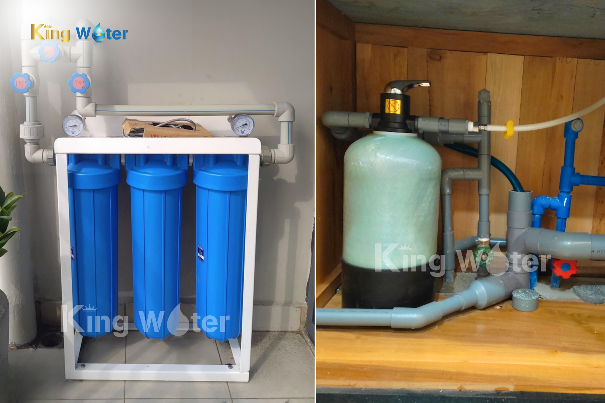 Hình ảnh lắp đặt thực tế hệ thống lọc nước nhỏ gọn của KingWater