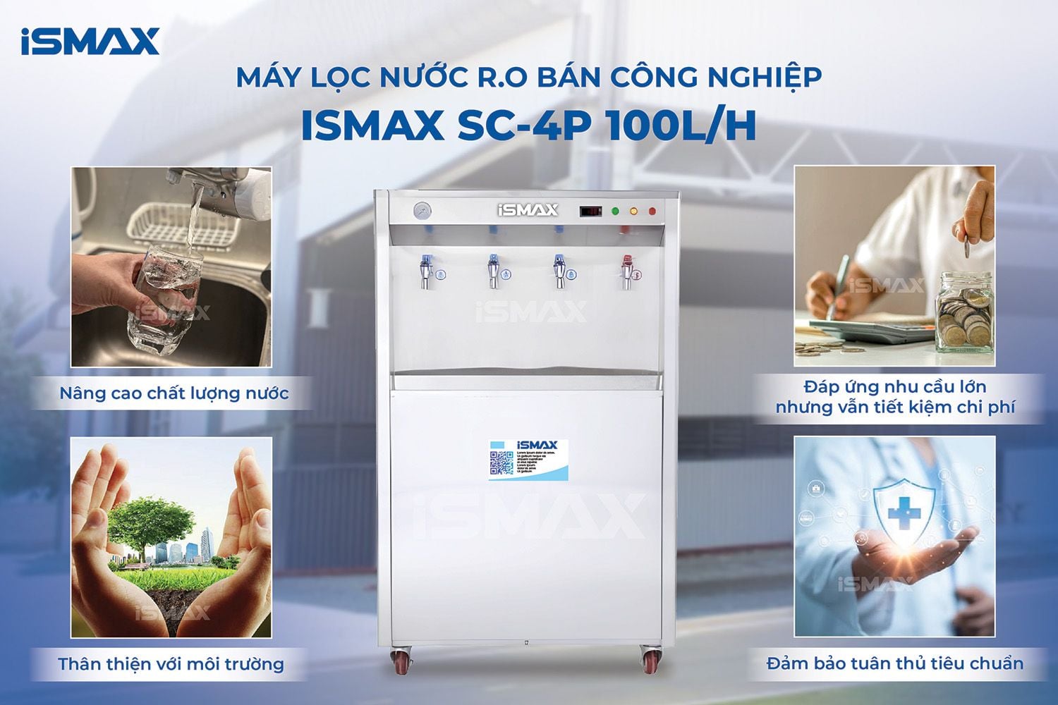 Máy lọc nước bán công nghiệp SC-4P 100 L/H mang đến nhiều lợi ích vượt trội