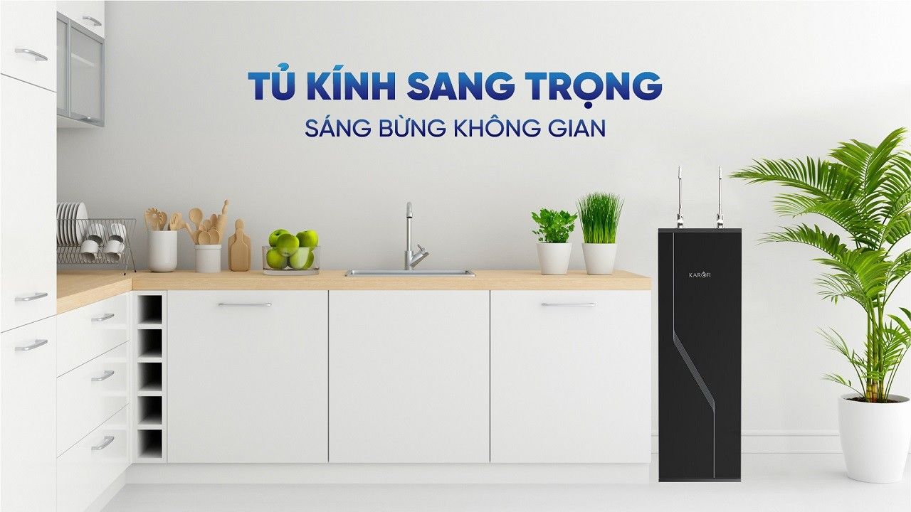 Máy lọc nước bán công nghiệp 80 L/H&nbsp;Karofi thiết kế tủ đứng gọn gàng, sang trọng