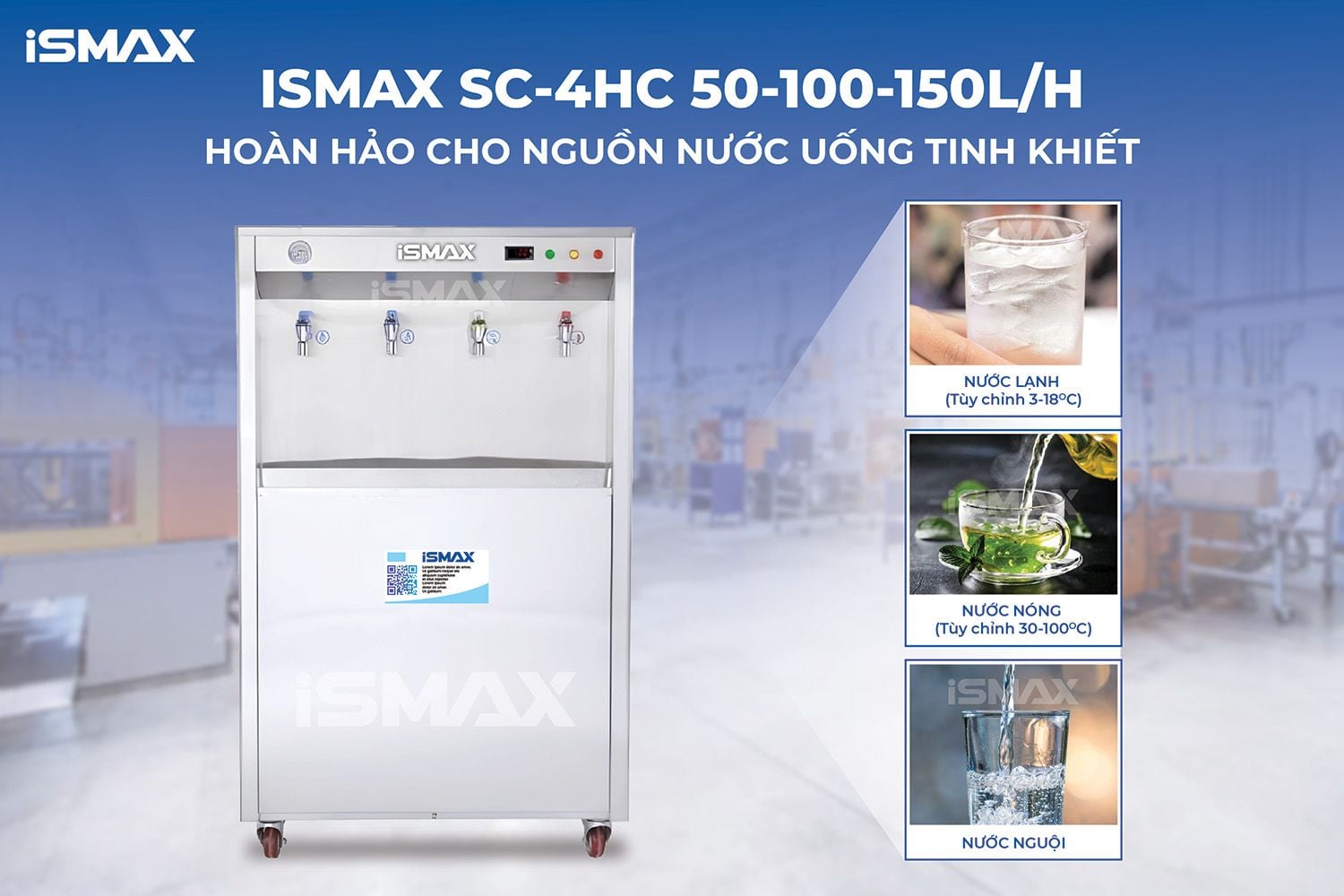 Thiết bị Nóng - Lạnh RO iSMAX SC-4HC sở hữu 4 vòi 3 chế độ Nóng - Lạnh - Nguội tiện lợi