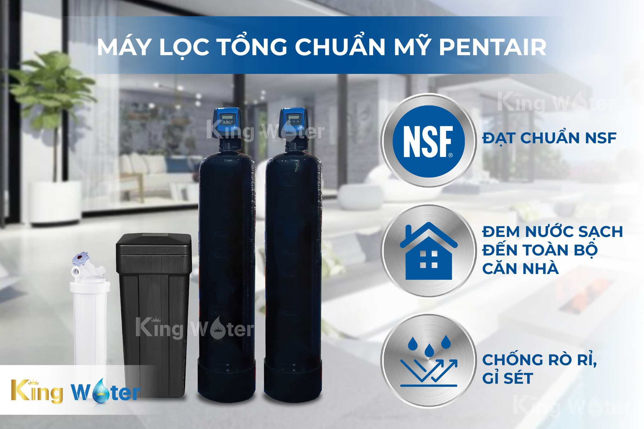 Máy lọc tổng Pentair OM80K POE được nhập khẩu chính hãng từ Mỹ, đạt nhiều chứng nhận quốc tế uy tín