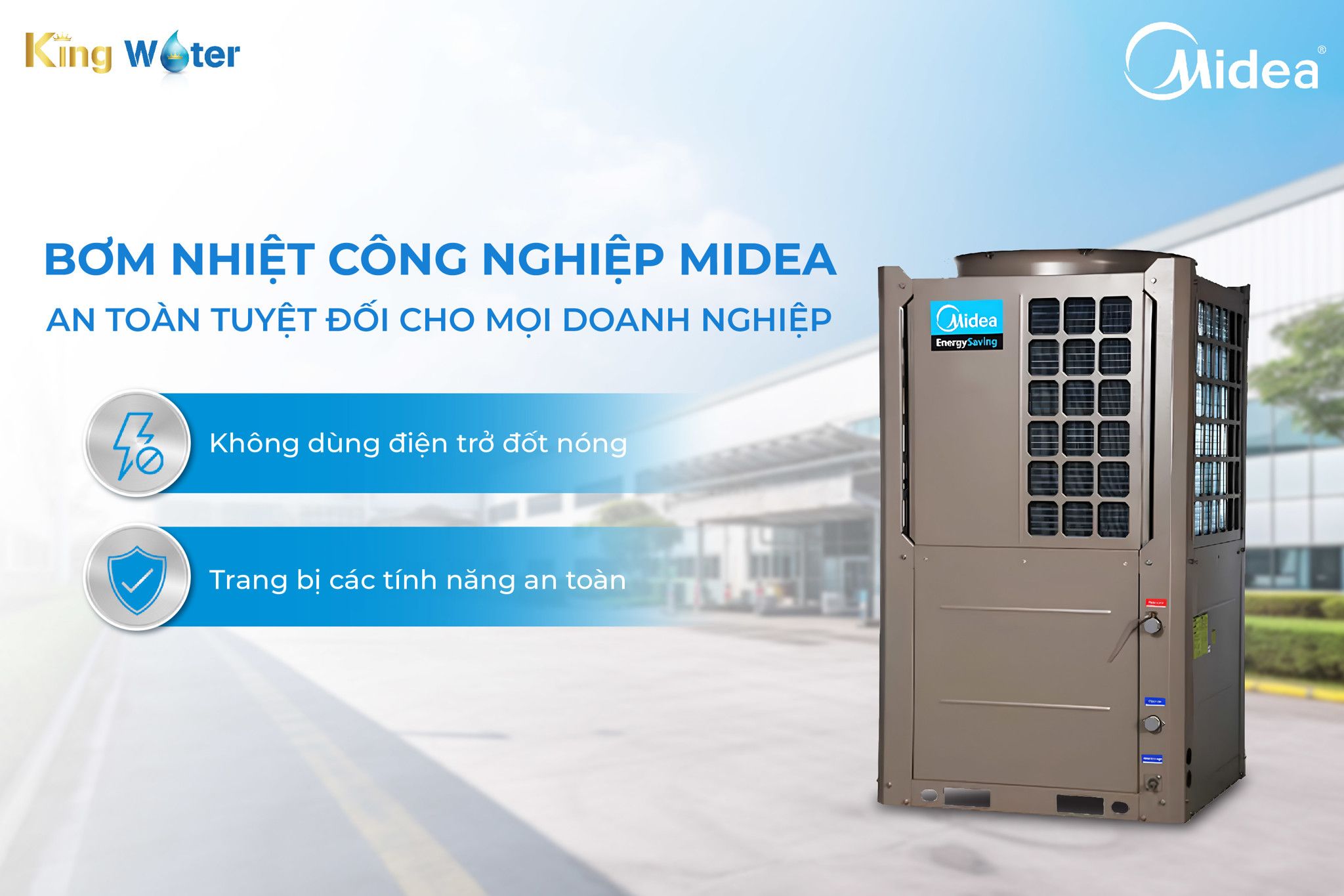 Bơm nhiệt công nghiệp Midea RSJ-420/SZN1-H sử dụng công nghệ làm nóng gián tiếp