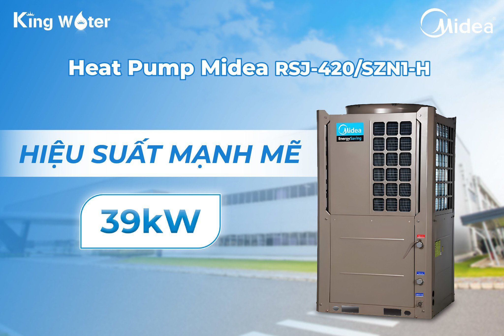 Heat Pump Midea RSJ-420/SZN1-H sở hữu công suất làm nóng ấn tượng lên đến 39kW