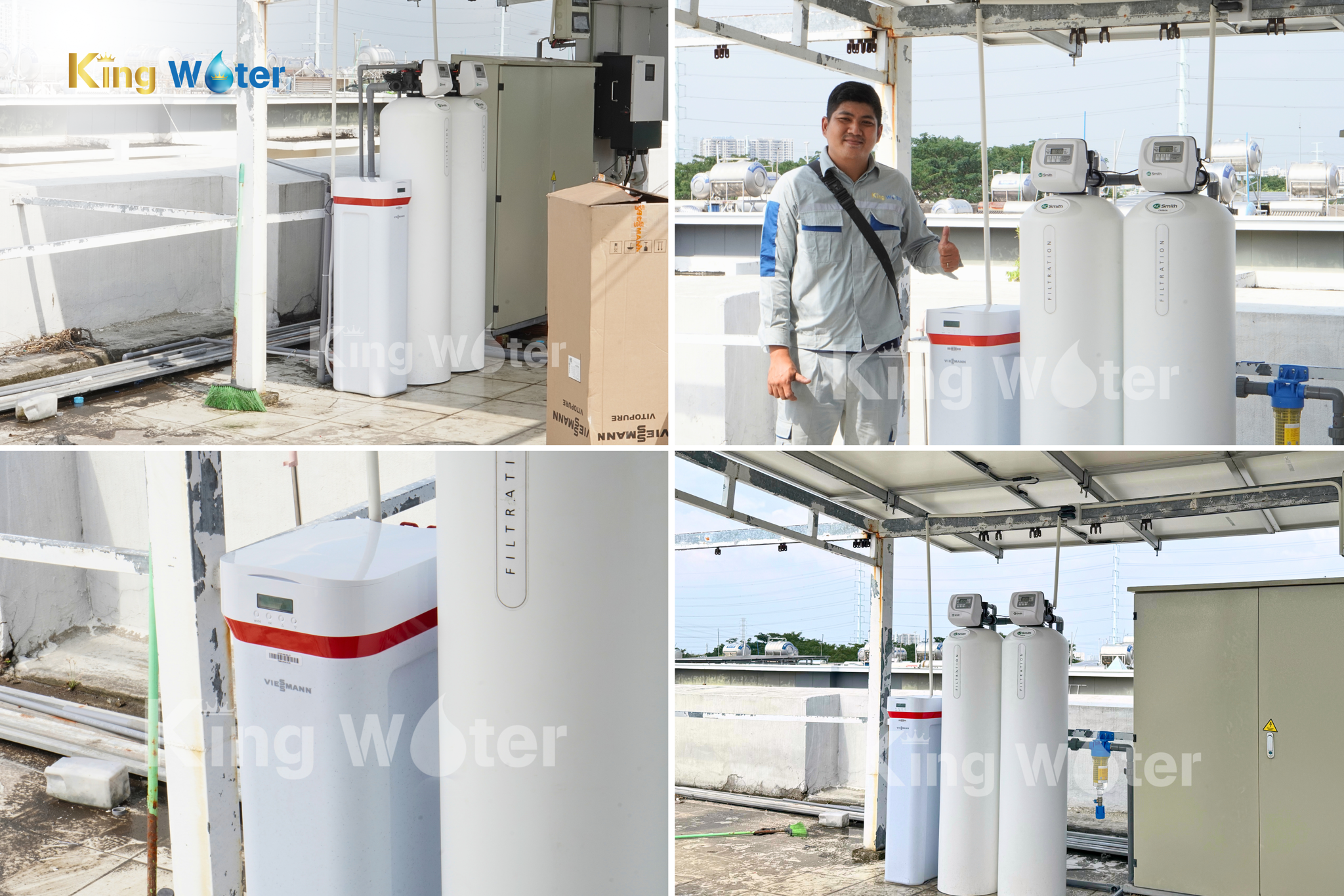Hình ảnh lắp đặt thực tế hệ thống lọc nước chung cư của KingWater