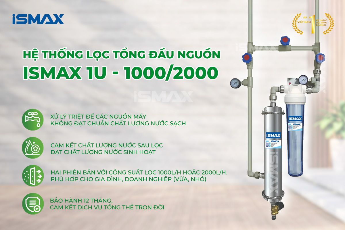 Đặc điểm nổi bật của hệ thống lọc tổng chung cư iSMAX 1U-1000/2000
