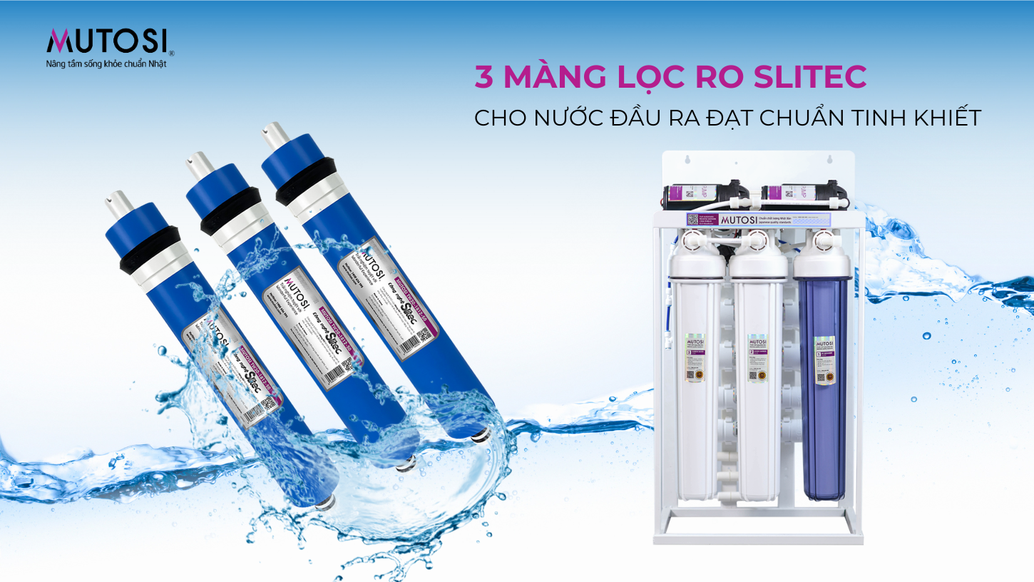 Máy lọc nước bán công nghiệp Mutosi X3 màng lọc RO cho nước đầu ra đạt chuẩn tinh khiết