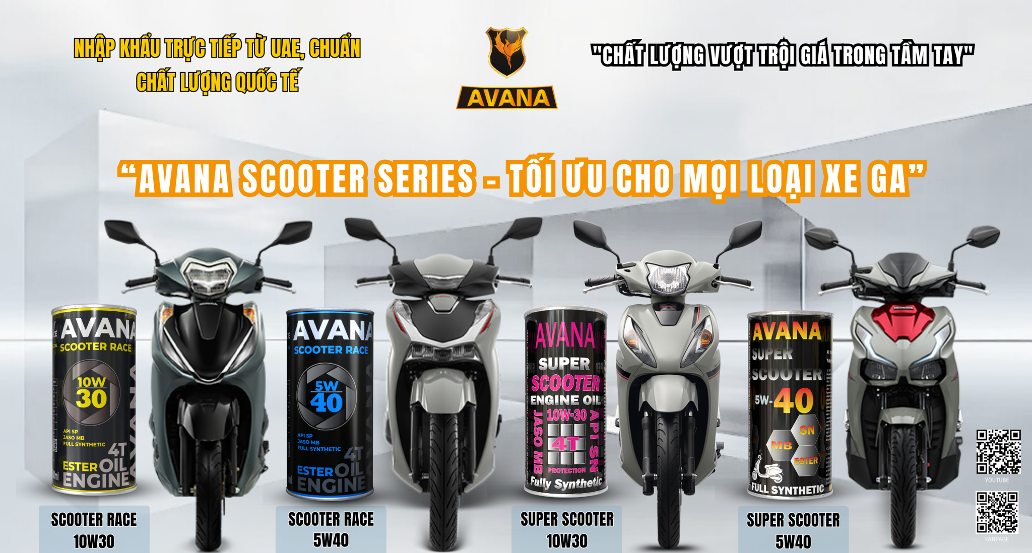 “AVANA SCOOTER SERIES – TỐI ƯU CHO MỌI LOẠI XE GA”