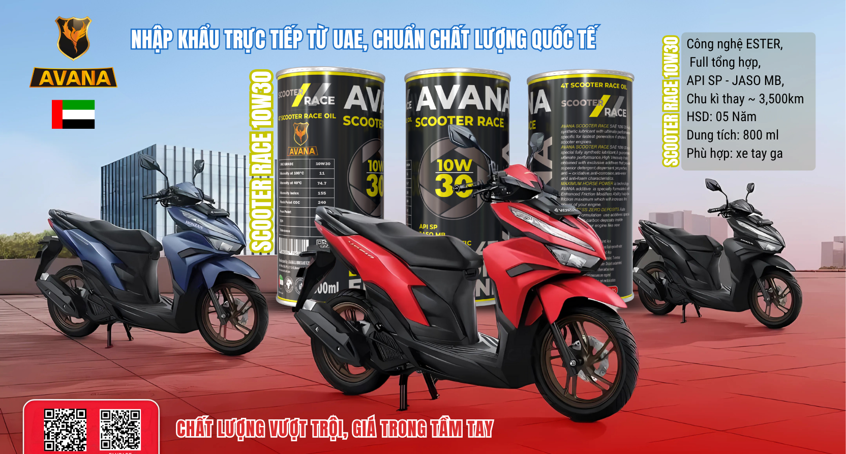 AVANA SCOOTER RACE 10W30: Sự Lựa Chọn Thông Minh Cho Xe Tay Ga Thế Hệ Mới – Êm Ái, Bốc Và Tiết Kiệm