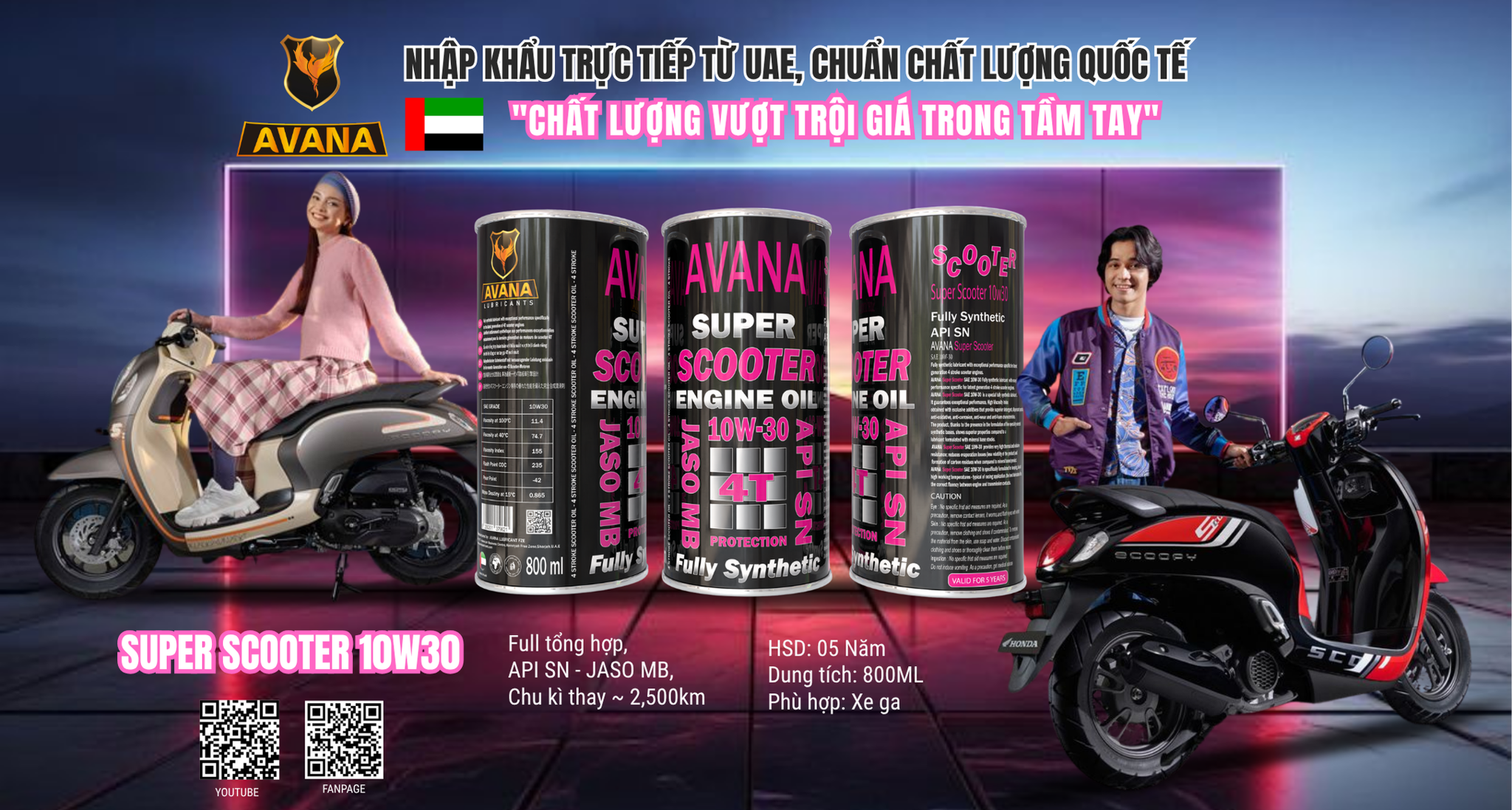 AVANA SUPER SCOOTER 10W30: Lướt Êm Nhẹ Nhàng, Tiết Kiệm Tối Đa – Sự Lựa Chọn Hoàn Hảo Cho Xe Ga Phổ Thông