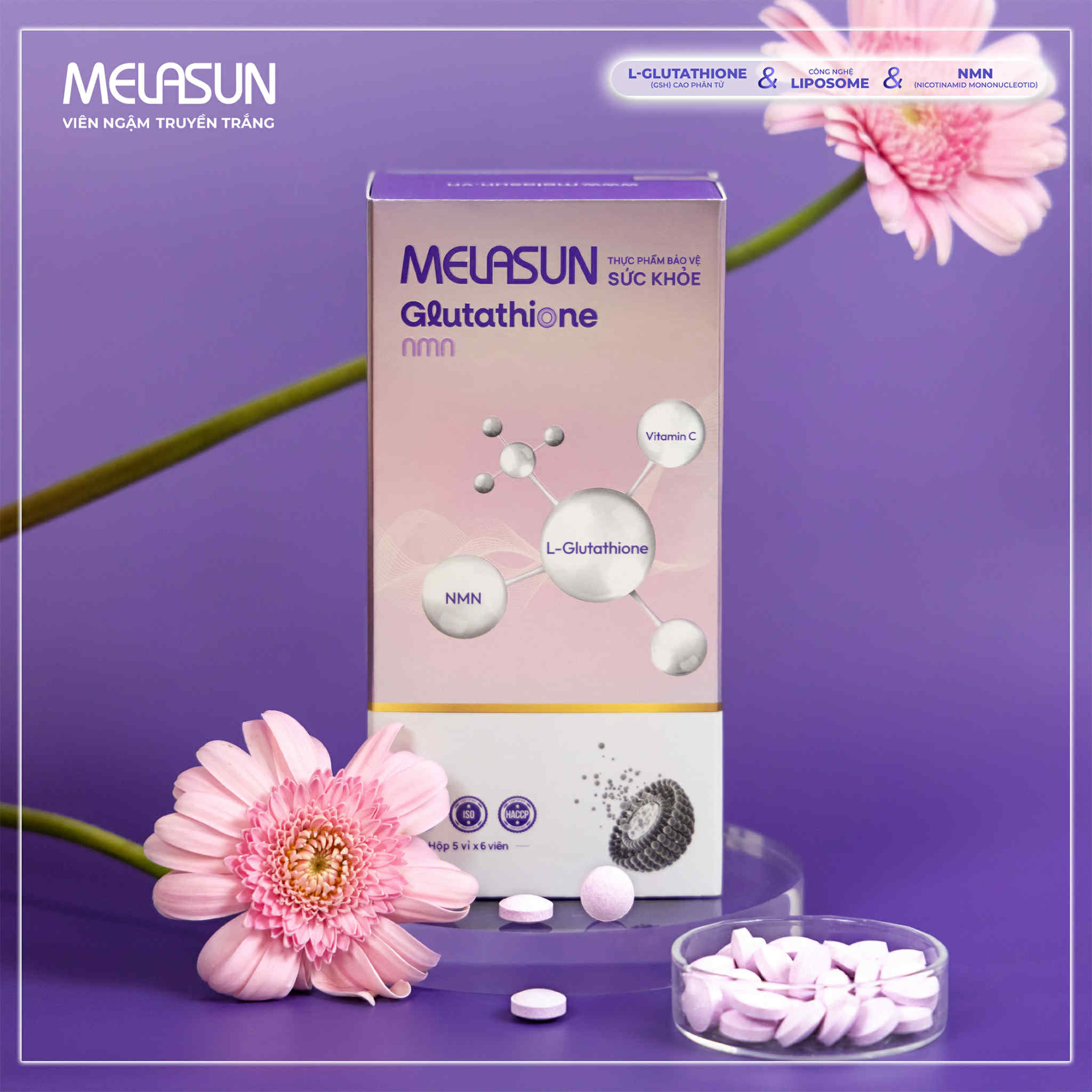 Giải pháp trắng da, mờ nám, chống lão hóa từ bên trong với viên ngậm Melasun