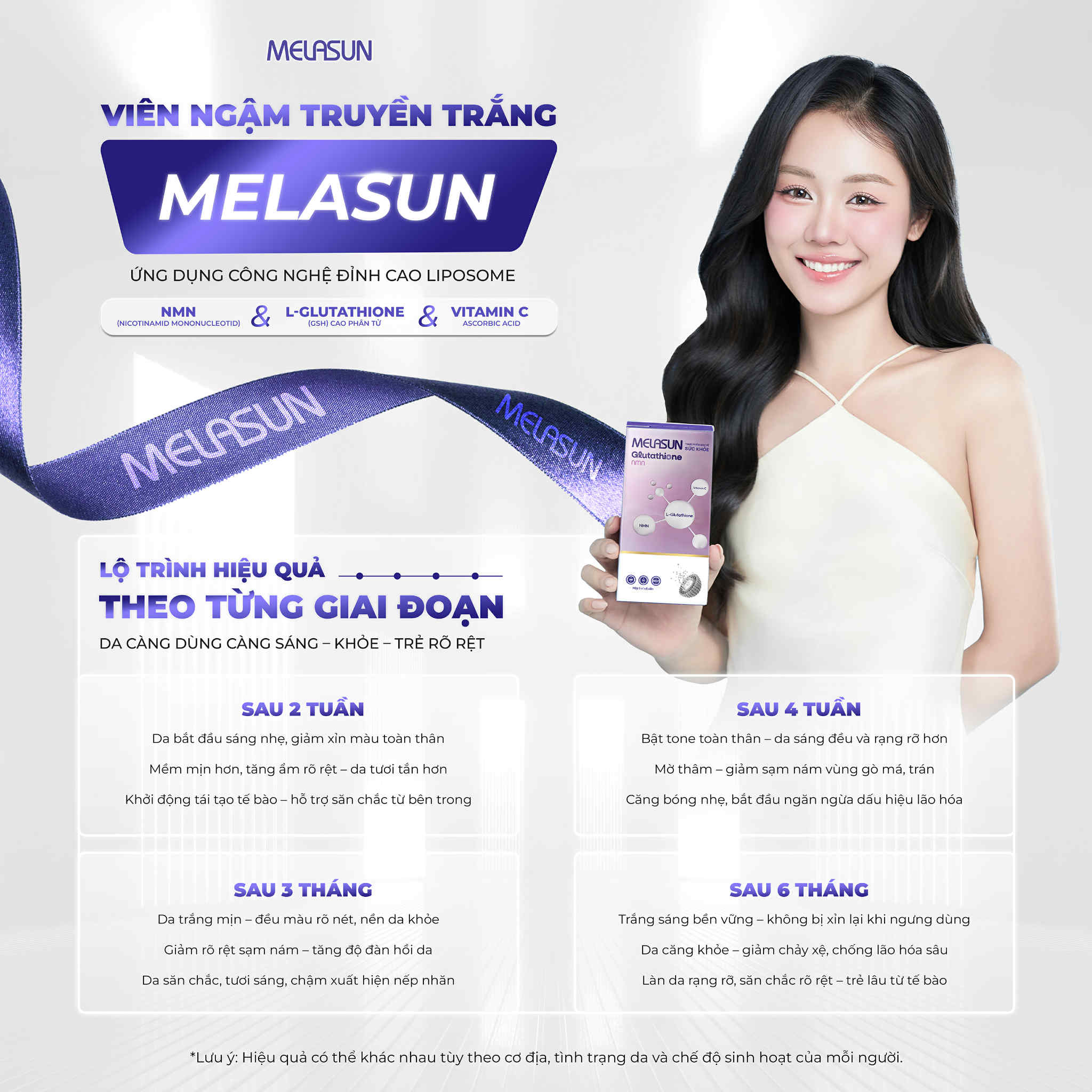 Giải pháp trắng da an toàn từ bên trong với viên ngậm trắng da Melasun