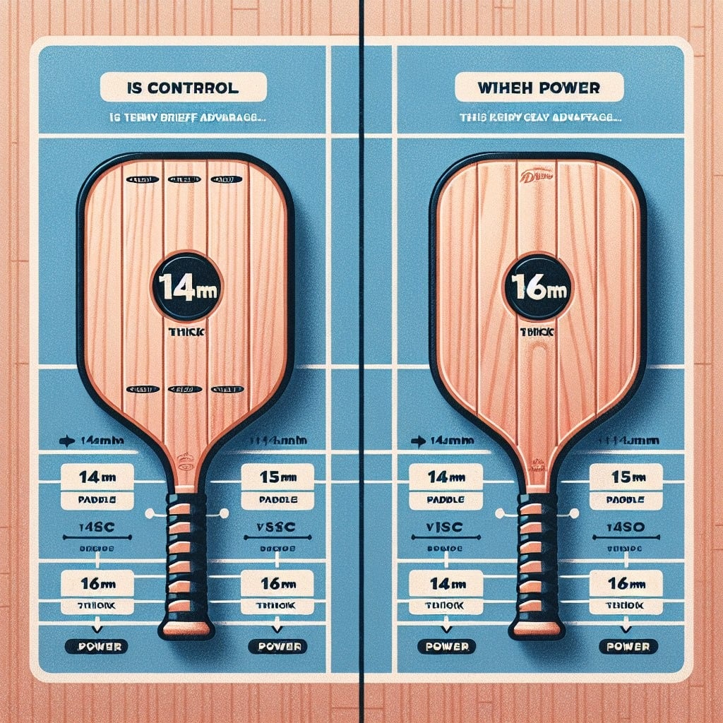 So sánh vợt Pickleball 14mm và 16mm từ A - Z