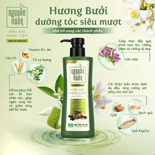 Dầu gội thiên nhiên Nguyên Xuân Dưỡng Tóc Hương Bưởi