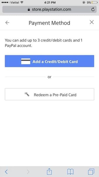 Hướng dẫn dùng thẻ visa để mua game trên PSN