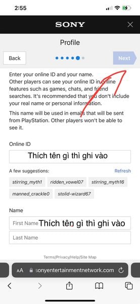 Hướng dẫn tạo tài khoản PSN
