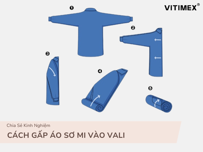 Cách gấp áo sơ mi nhanh chóng và gọn gàng