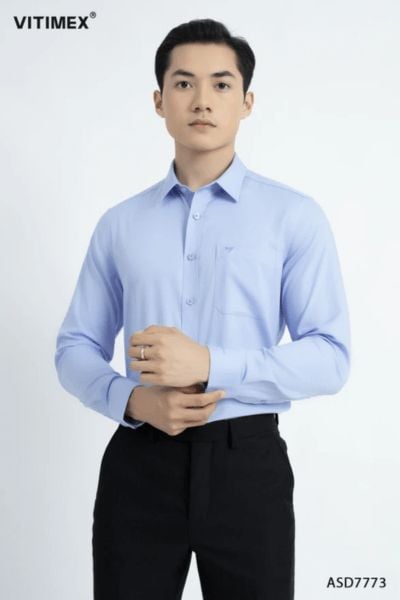 Áo sơ mi nam màu xanh dương nhạt: Sự lựa chọn thanh lịch