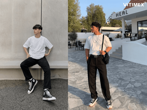 Phối quần âu với giày Converse: Bí quyết nâng tầm phong cách