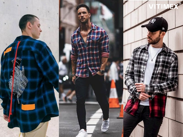 Phối hợp style áo sơ mi khoác ngoài nam