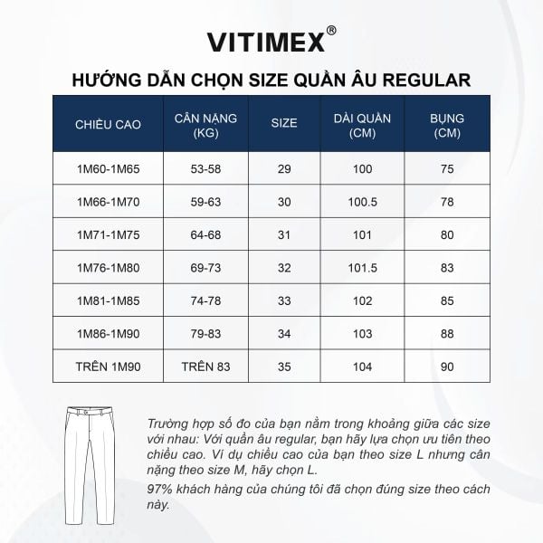 Bí Quyết Chọn Quần âu Regular Fit Vừa Vặn: Kích Cỡ và Form Dáng