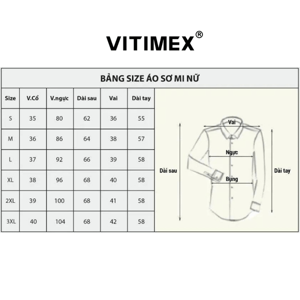 Bảng size áo sơ mi nữ: hướng dẫn chọn size hoàn hảo