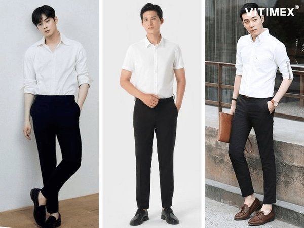 10 Cách phối đồ áo sơ mi trắng nam cực chất