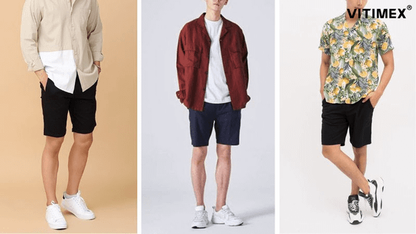 Phối đồ cùng quần short nam đi biển