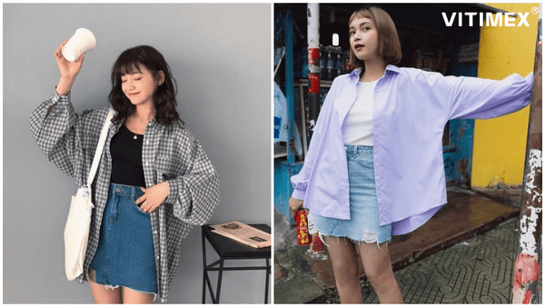 Phong cách thời trang với style áo sơ mi khoác ngoài nữ