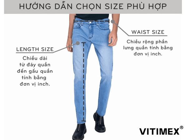 Hướng dẫn chọn size quần jean nam Châu Âu phù hợp