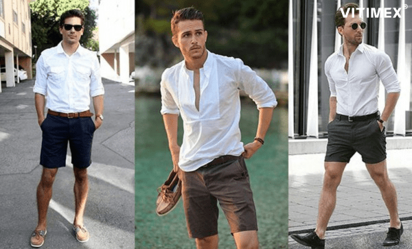 Phối đồ cùng quần short nam đi biển