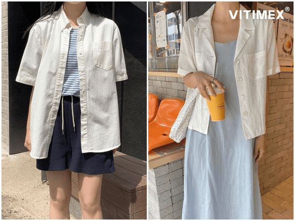 Phong cách thời trang với style áo sơ mi khoác ngoài nữ