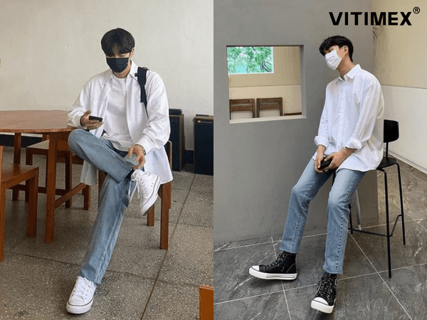 10 Cách phối đồ áo sơ mi trắng nam cực chất