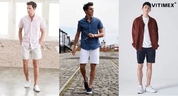 Phối đồ cùng quần short nam đi biển