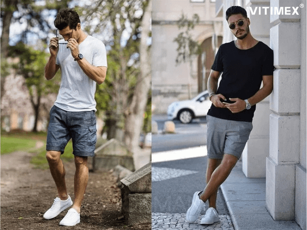 Phối đồ cùng quần short nam đi biển