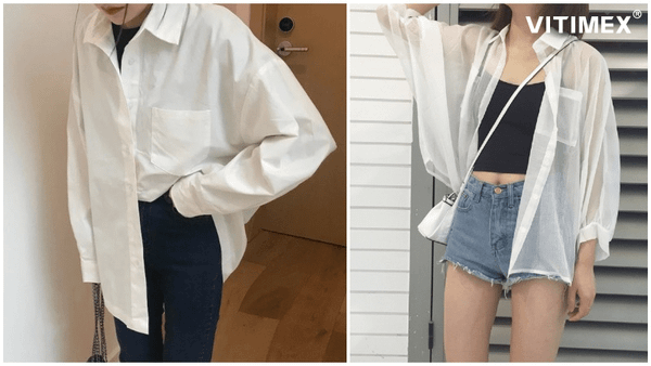 Phong cách thời trang với style áo sơ mi khoác ngoài nữ