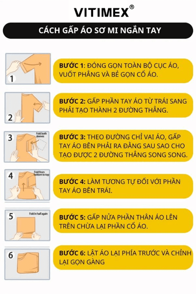 Cách gấp áo sơ mi nhanh chóng và gọn gàng