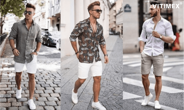 Phối đồ cùng quần short nam đi biển