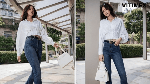 Quần jean xanh phối với áo màu gì: Bí kíp cho nàng năng động