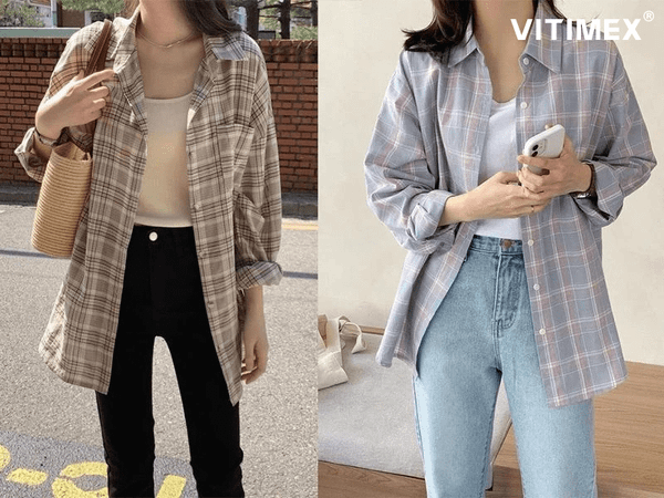 Phong cách thời trang với style áo sơ mi khoác ngoài nữ