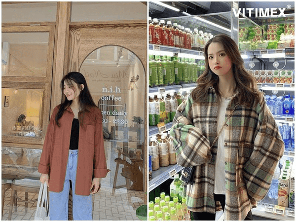 Phong cách thời trang với style áo sơ mi khoác ngoài nữ