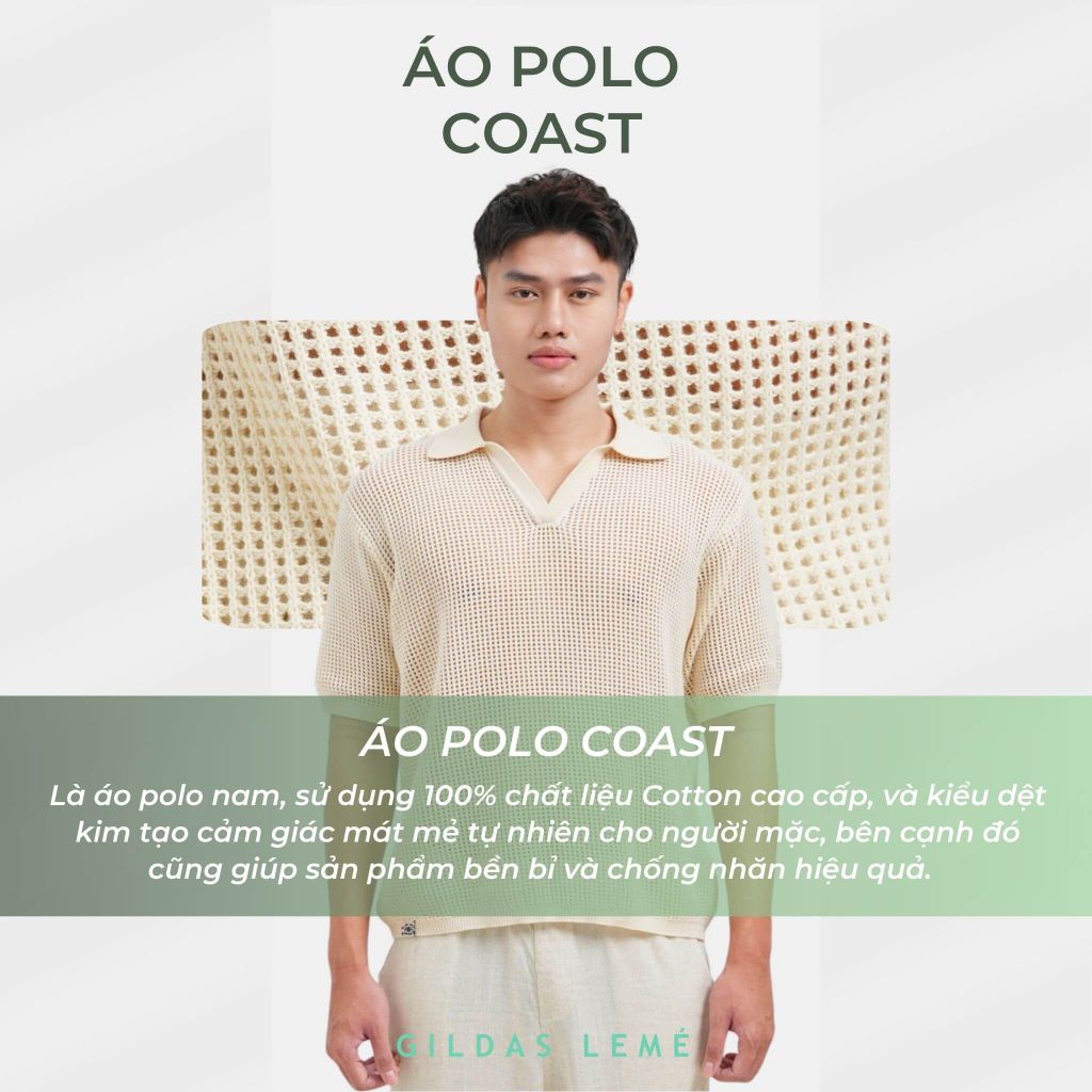 Áo polo nam Coast dệt kim