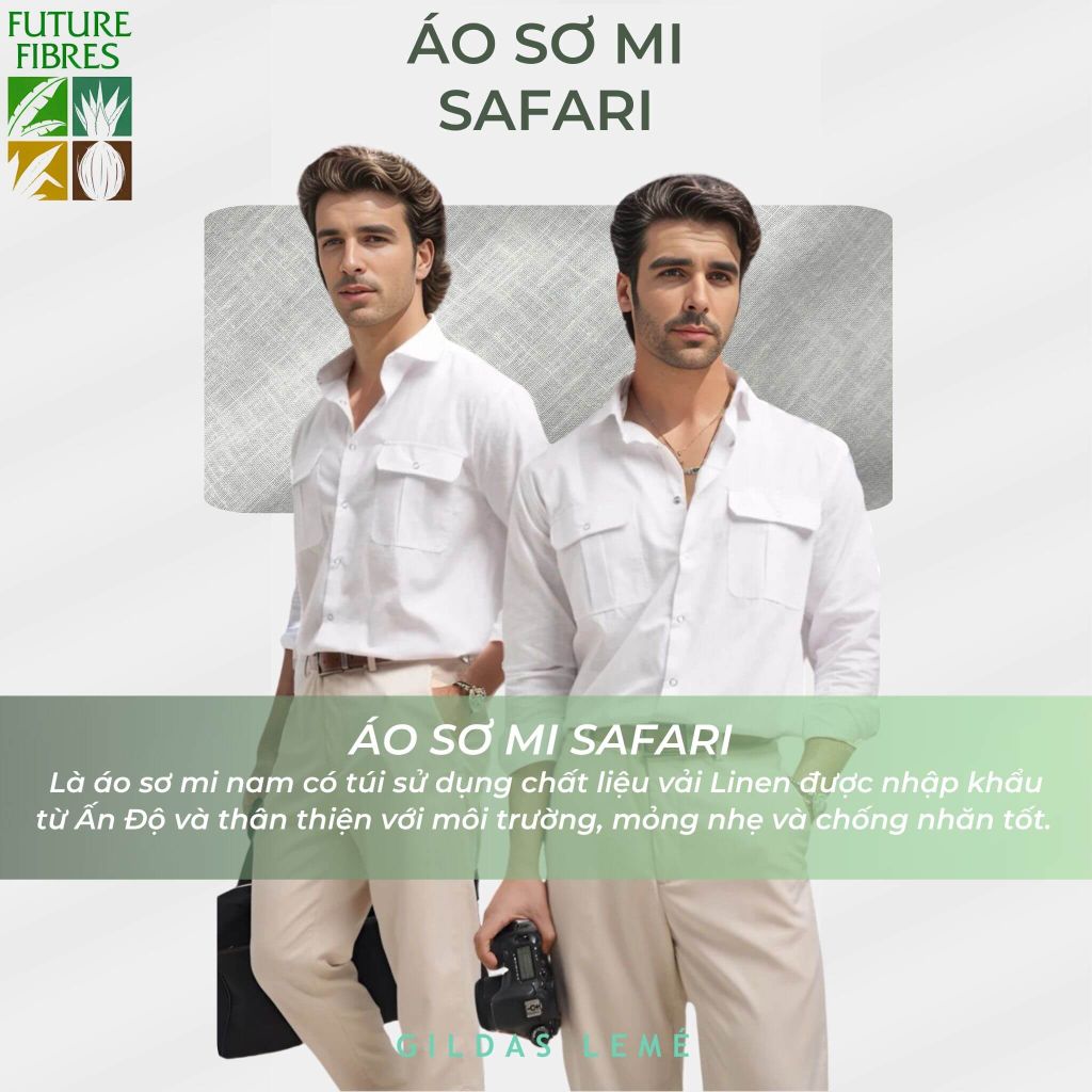 áo sơ mi Linen safari